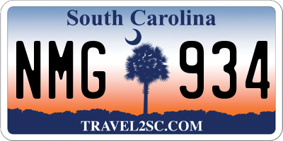 SC license plate NMG934