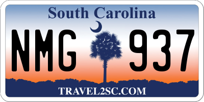 SC license plate NMG937