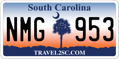 SC license plate NMG953