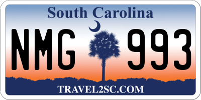 SC license plate NMG993