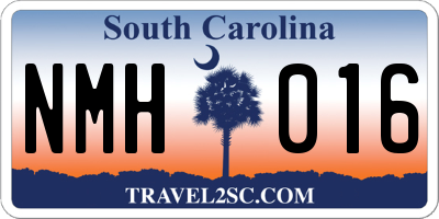 SC license plate NMH016