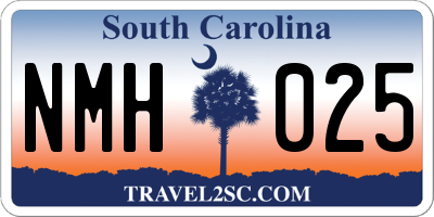 SC license plate NMH025