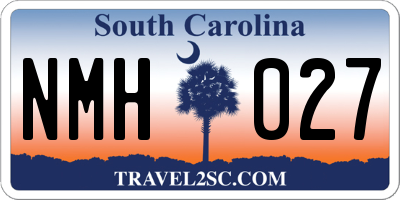 SC license plate NMH027