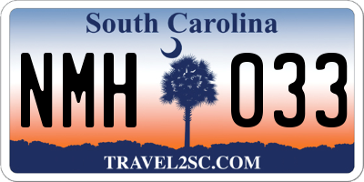 SC license plate NMH033