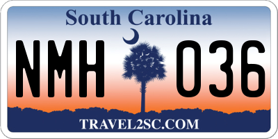 SC license plate NMH036