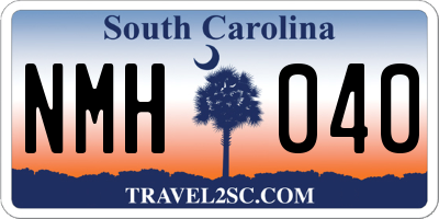 SC license plate NMH040