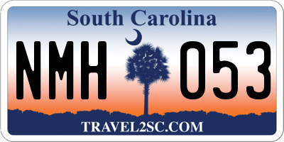 SC license plate NMH053