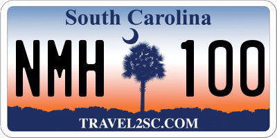 SC license plate NMH100