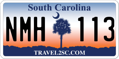 SC license plate NMH113