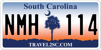 SC license plate NMH114