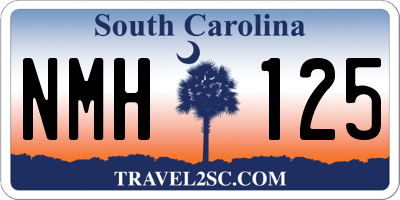 SC license plate NMH125