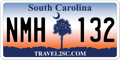 SC license plate NMH132