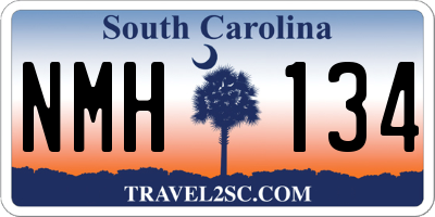 SC license plate NMH134
