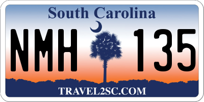 SC license plate NMH135