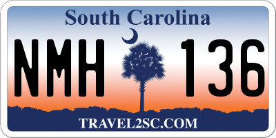 SC license plate NMH136