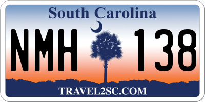 SC license plate NMH138