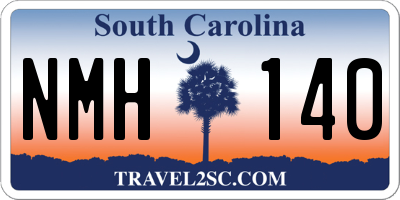 SC license plate NMH140
