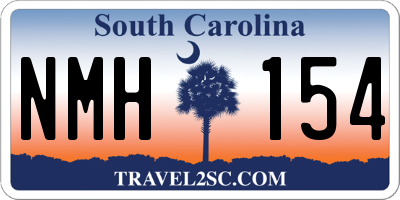 SC license plate NMH154