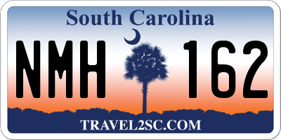 SC license plate NMH162