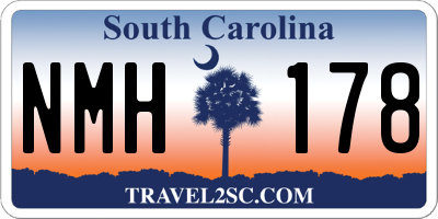 SC license plate NMH178