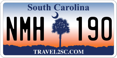SC license plate NMH190