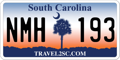 SC license plate NMH193
