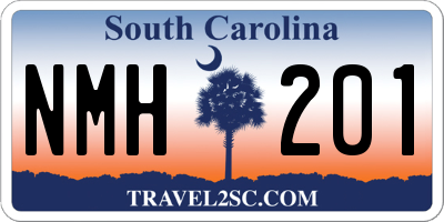 SC license plate NMH201