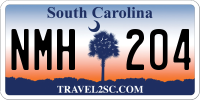 SC license plate NMH204