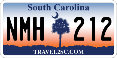 SC license plate NMH212