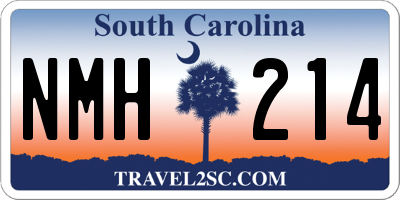 SC license plate NMH214
