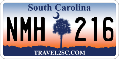 SC license plate NMH216