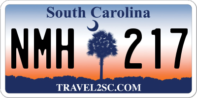 SC license plate NMH217