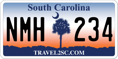 SC license plate NMH234
