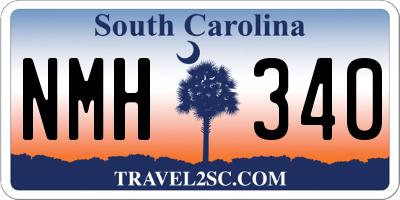 SC license plate NMH340
