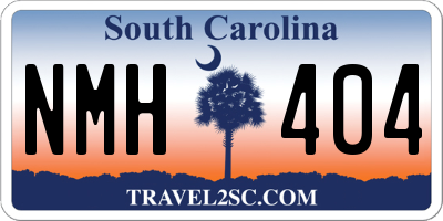 SC license plate NMH404