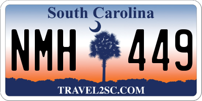 SC license plate NMH449