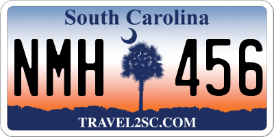 SC license plate NMH456
