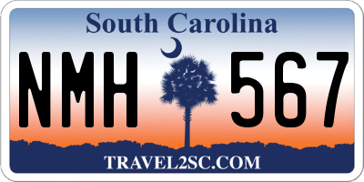 SC license plate NMH567