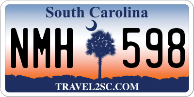 SC license plate NMH598