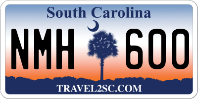 SC license plate NMH600