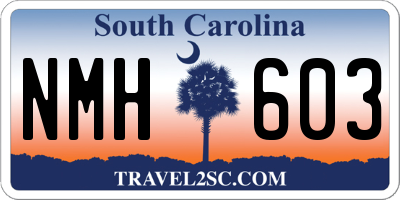 SC license plate NMH603