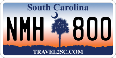 SC license plate NMH800