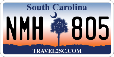 SC license plate NMH805
