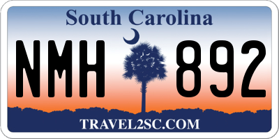 SC license plate NMH892