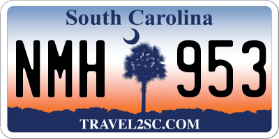 SC license plate NMH953