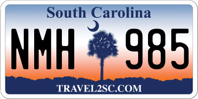 SC license plate NMH985