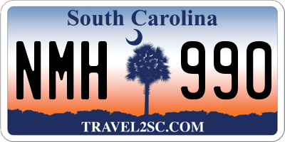 SC license plate NMH990
