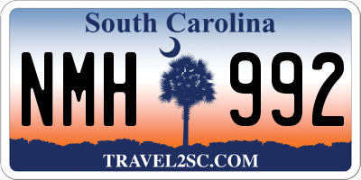 SC license plate NMH992