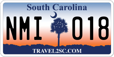 SC license plate NMI018