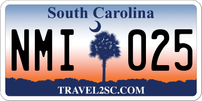 SC license plate NMI025